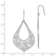 Sterling Silver Rhodium-plated Polished CZ Floral Teardrop Dangle Earrings - Birthstone Company