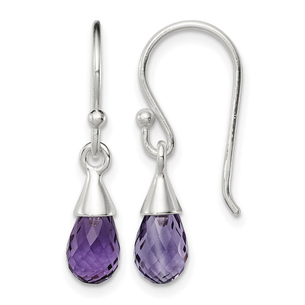 Sterling Silver Amethyst Dangle Earrings - Birthstone Company