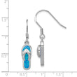 Sterling Silver Rhod-pltd Created Blue Inlay Opal Sandal Dangle Earrings - Birthstone Company