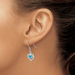 Sterling Silver Rhod-pltd Created Blue Opal Inlay Heart Dangle Earrings - Birthstone Company
