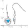 Sterling Silver Rhod-pltd Created Blue Opal Inlay Heart Dangle Earrings - Birthstone Company