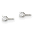 Sterling Silver Polished Children's 2mm Round Snap Set CZ Stud Earrings - Birthstone Company