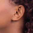 Sterling Silver Polished Children's 2mm Round Snap Set CZ Stud Earrings - Birthstone Company