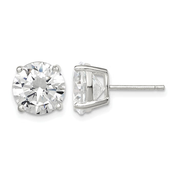 Sterling Silver 9mm Round Basket Set CZ Stud Earrings - Birthstone Company