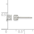 Sterling Silver 4mm Round Basket Set Cross-cut CZ Stud Earrings - Birthstone Company
