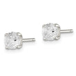 Sterling Silver 5mm Round Basket Set Cross-cut CZ Stud Earrings - Birthstone Company
