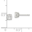 Sterling Silver 5mm Round Basket Set Cross-cut CZ Stud Earrings