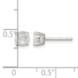 Sterling Silver 5mm Round Basket Set Cross-cut CZ Stud Earrings - Birthstone Company