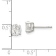 Sterling Silver 6mm Round Basket Set Cross-cut CZ Stud Earrings