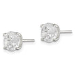 Sterling Silver 7mm Round Basket Set Cross-cut CZ Stud Earrings - Birthstone Company