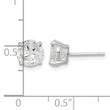 Sterling Silver 7mm Round Basket Set Cross-cut CZ Stud Earrings - Birthstone Company