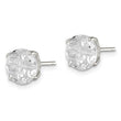 Sterling Silver 8mm Round Basket Set Cross-cut CZ Stud Earrings - Birthstone Company
