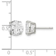 Sterling Silver 8mm Round Basket Set Cross-cut CZ Stud Earrings - Birthstone Company