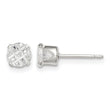Sterling Silver 5mm Round Snap Set Laser-cut CZ Stud Earrings - Birthstone Company