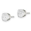 Sterling Silver 6mm Round Snap Set Laser-cut CZ Stud Earrings - Birthstone Company