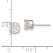 Sterling Silver 6mm Round Snap Set Laser-cut CZ Stud Earrings