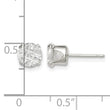 Sterling Silver 6mm Round Snap Set Laser-cut CZ Stud Earrings - Birthstone Company