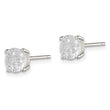 Sterling Silver 6mm Round Basket Set Laser-cut CZ Stud Earrings - Birthstone Company