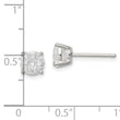 Sterling Silver 6mm Round Basket Set Laser-cut CZ Stud Earrings