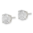 Sterling Silver 8mm Round Basket Set Laser-cut CZ Stud Earrings - Birthstone Company