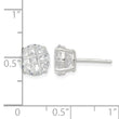 Sterling Silver 8mm Round Basket Set Laser-cut CZ Stud Earrings - Birthstone Company
