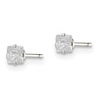 Sterling Silver 3mm Square Snap Set CZ Stud Earrings - Birthstone Company