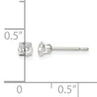 Sterling Silver 3mm Square Snap Set CZ Stud Earrings - Birthstone Company