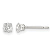 Sterling Silver 3mm Square Snap Set CZ Stud Earrings - Birthstone Company