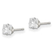 Sterling Silver 4mm Square Snap Set CZ Stud Earrings - Birthstone Company