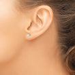 Sterling Silver 4mm Square Snap Set CZ Stud Earrings - Birthstone Company