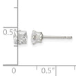 Sterling Silver 4mm Square Snap Set CZ Stud Earrings - Birthstone Company