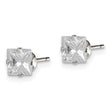 Sterling Silver 5mm Square Snap Set CZ Stud Earrings - Birthstone Company