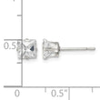 Sterling Silver 5mm Square Snap Set CZ Stud Earrings - Birthstone Company
