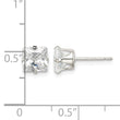 Sterling Silver 6mm Square Snap Set CZ Stud Earrings - Birthstone Company