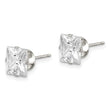 Sterling Silver 7mm Square Snap Set CZ Stud Earrings - Birthstone Company