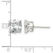 Sterling Silver 7mm Square Snap Set CZ Stud Earrings - Birthstone Company