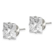 Sterling Silver 9mm Square Snap Set CZ Stud Earrings - Birthstone Company