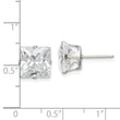 Sterling Silver 9mm Square Snap Set CZ Stud Earrings - Birthstone Company