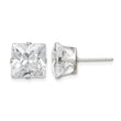 Sterling Silver 9mm Square Snap Set CZ Stud Earrings - Birthstone Company