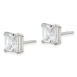 Sterling Silver 7mm Square CZ Basket Set Stud Earrings