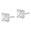 Sterling Silver 7mm Square CZ Basket Set Stud Earrings - Birthstone Company