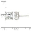 Sterling Silver 7mm Square CZ Basket Set Stud Earrings - Birthstone Company