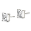 Sterling Silver 8mm Square CZ Basket Set Stud Earrings - Birthstone Company