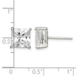 Sterling Silver 8mm Square CZ Basket Set Stud Earrings - Birthstone Company