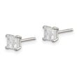 Sterling Silver 4mm Square Cross-cut CZ Basket Set Stud Earrings - Birthstone Company