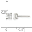 Sterling Silver 4mm Square Cross-cut CZ Basket Set Stud Earrings - Birthstone Company