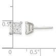 Sterling Silver 5mm Square Cross-cut CZ Basket Set Stud Earrings - Birthstone Company