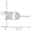 Sterling Silver 6mm Square Cross-cut CZ Basket Set Stud Earrings - Birthstone Company