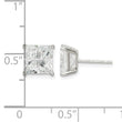Sterling Silver 7mm Square Cross-cut CZ Basket Set Stud Earrings - Birthstone Company