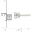 Sterling Silver 5mm Square Snap Set Laser-cut CZ Stud Earrings